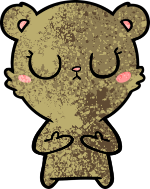 Bir insan tarafından çizilmiş barışçıl ayı yavrusu.