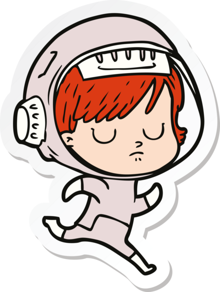 Bir insan tarafından çizilmiş astronot bir kadının çıkartması.