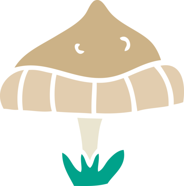 Bir insan tarafından çizilmiş tek bir mantarın el çizimi karikatürü.