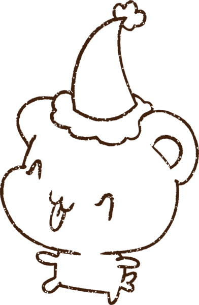 Bir insan tarafından çizilmiş Noel Ayısı Kömürü