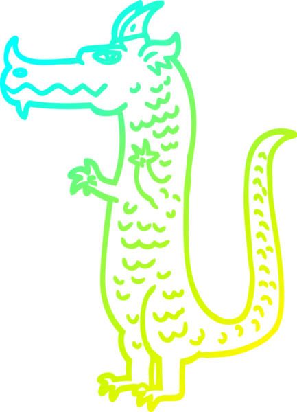 Bir insan tarafından çizilmiş bir ejderhanın soğuk çizgi çizimi.