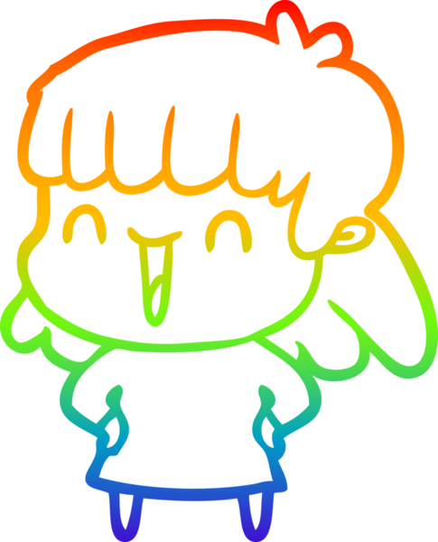 gökkuşağı gradyan çizimi bir insan tarafından çizilmiş bir karikatür kadın