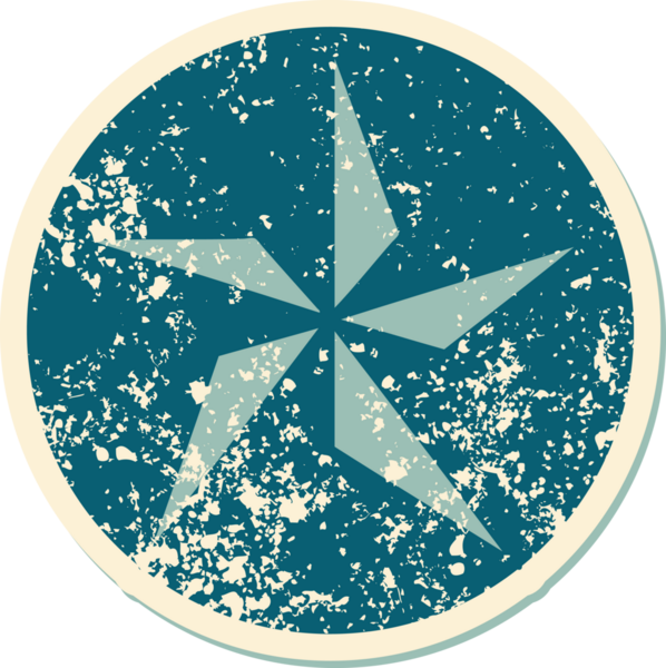 Bir insan tarafından çizilmiş bir yıldızın sembolik dövmeli görüntüsü