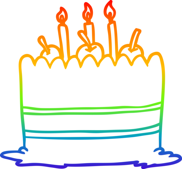 bir insanın çizdiği doğum günü pastasının gradyan çizgisi
