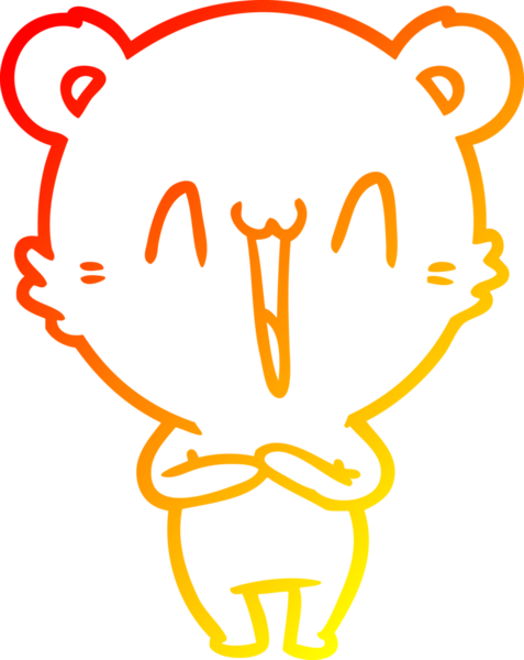 Bir insan tarafından çizilen mutlu ayı karikatürünü çiziyorum.