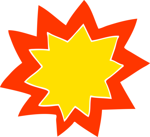 Bir insan tarafından çizilmiş karikatür ateş patlaması.