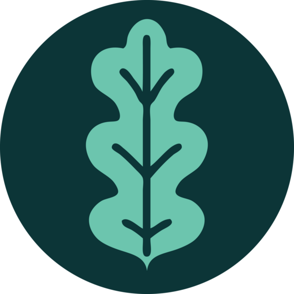 Bir insan tarafından çizilmiş yaprağın ikonik dövme şekli