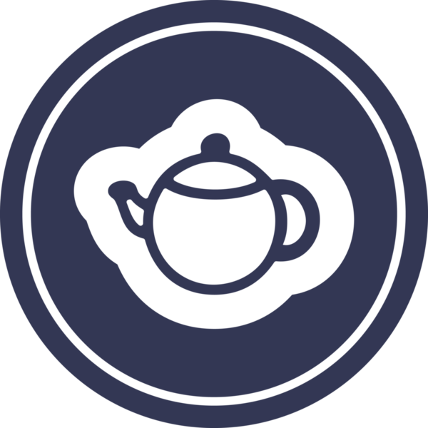 çay demliği dairesel simgesi bir insan tarafından çizilmiş.