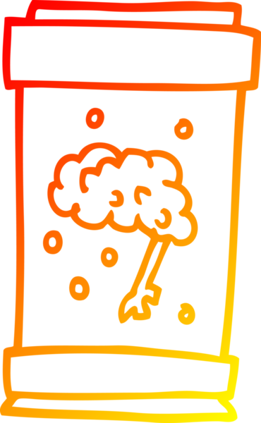 Kavanozda bir insan tarafından çizilmiş karikatür beyin çizimi