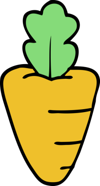 Bir insan tarafından çizilmiş karalama havucu.