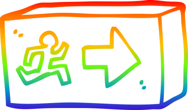 gökkuşağı gradyan çizgi çizimi bir insan tarafından çizilmiş bir çizgi çıkış işareti