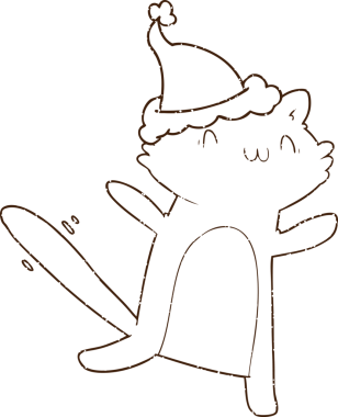 Noel Kedi Kömürü Bir insan tarafından çizilmiş