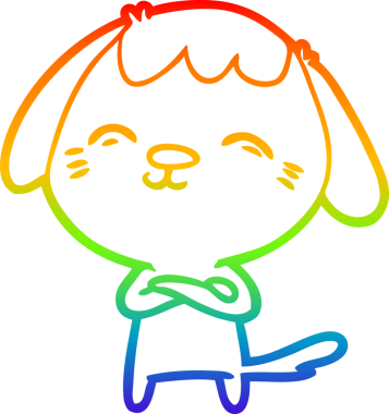 gökkuşağı gradyan çizimi Mutlu bir çizgi köpek çizimi Bir insan tarafından çizilmiş