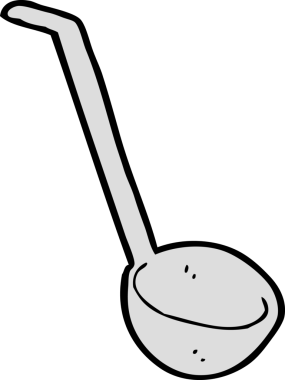 bir insan tarafından çizilmiş bir kepçe.