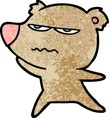 Bir insan tarafından çizilmiş kızgın ayı çizgi filmi.