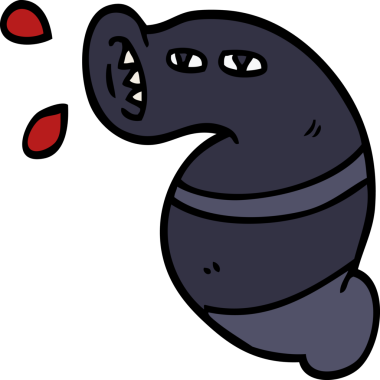 Bir insan tarafından çizilmiş karalama canavarı sülüğü.