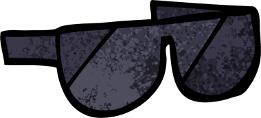 Bir insan tarafından çizilmiş grunge desenli çizim güneş gözlüğü.