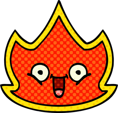 Bir insan tarafından çizilmiş çizgi roman tarzı bir ateş.