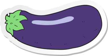 Bir insan tarafından çizilmiş bir patlıcan karikatürü.