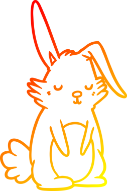 Bir insan tarafından çizilmiş uykulu bir tavşanın sıcak çizgi çizimi