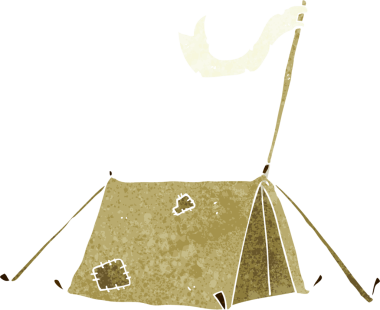 bir insan tarafından çizilmiş geleneksel bir çadır.