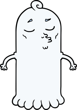 Bir insan tarafından çizilmiş çizgi film hayaleti.