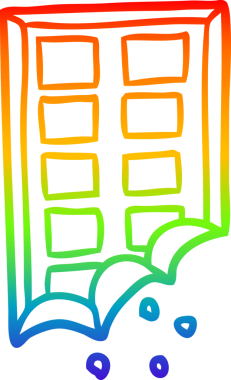 bir insan tarafından çizilmiş çikolata çubuğunun gradyan çizimi