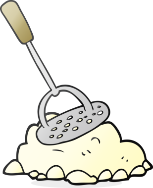 Bir insan tarafından çizilmiş karikatür patates ezicisi.