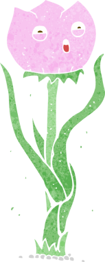 Bir insan tarafından çizilmiş karikatür çiçeği