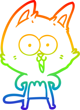 gökkuşağı gradyan çizimi bir insan tarafından çizilmiş komik bir çizgi film kedisi