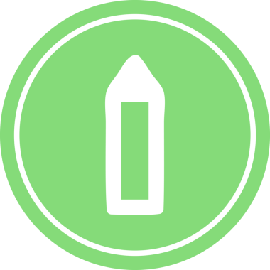 Bir insan tarafından çizilmiş basit dairesel kalem simgesi