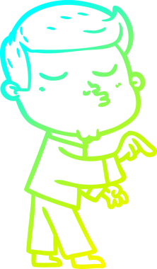 Çizgi film mankeni bir adamın insan tarafından çizilmiş soğuk gradyan çizimi.