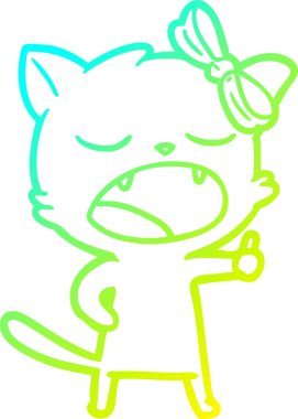 Bir insan tarafından çizilen esneyen bir çizgi filmin soğuk gradyan çizimi