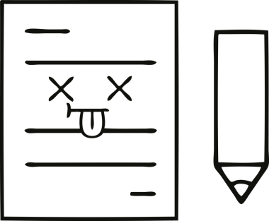 Bir insan tarafından çizilmiş bir test kağıdının çizgi çizimi
