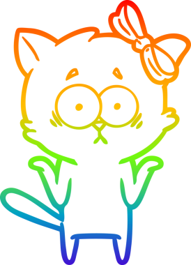 gökkuşağı gradyanı çizimi bir insan tarafından çizilmiş çizgi film kedisi