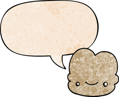 Konuşma baloncuğu olan karikatür bulutu insan tarafından çizilmiş retro doku.