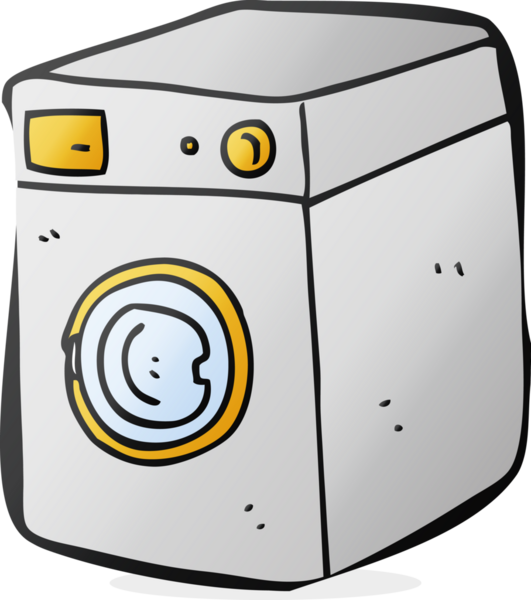 Bir insan tarafından çizilmiş karikatür çamaşır makinesi.