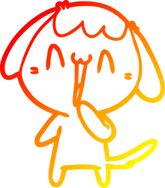 Bir insan tarafından çizilmiş sevimli bir köpeğin sıcak çizgi çizgisi.