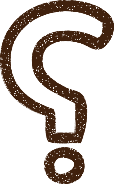 Bir insan tarafından çizilen soru işareti karakalem çizimi