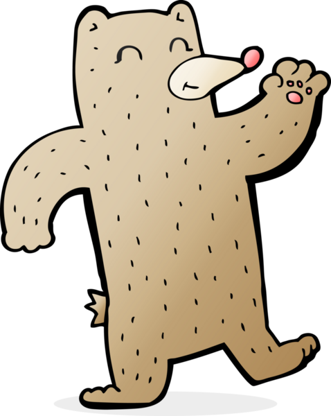 Bir insan tarafından çizilmiş bir çizgi film ayısı.