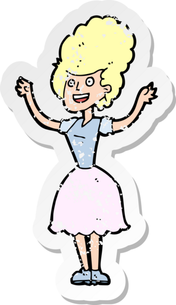 1950 'lerde bir insan tarafından çizilmiş mutlu bir karikatürün gerilimli yapıştırması.