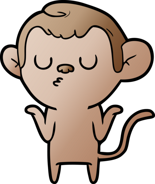 Bir insan tarafından çizilmiş çizgi maymun.