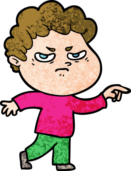 Bir insan tarafından çizilmiş kızgın bir adam.