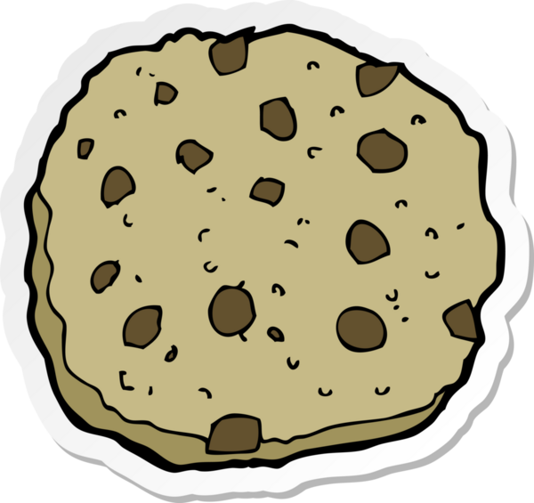 Bir insan tarafından çizilmiş çikolatalı kurabiye etiketi.