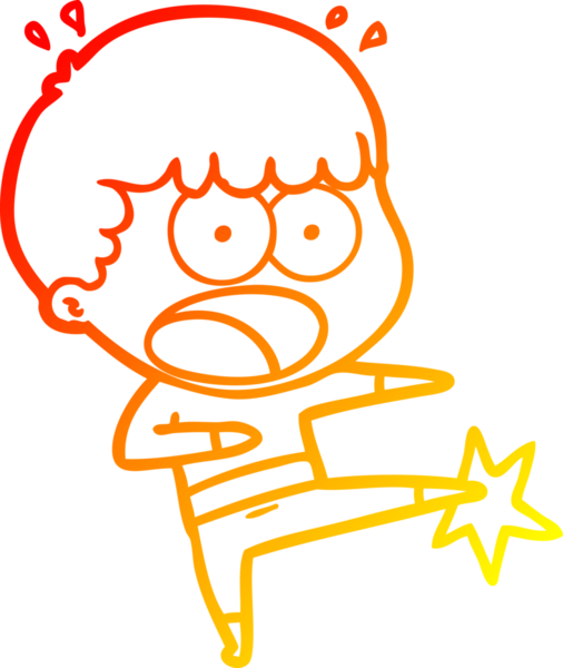 Bir insan tarafından çizilmiş karateci çocuğun sıcak çizgi çizimi