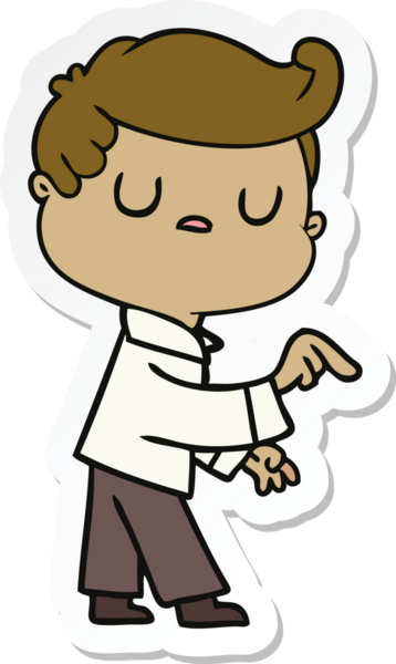 Bir insan tarafından çizilmiş, ilgisiz bir adamın çizdiği çizgi film etiketi.