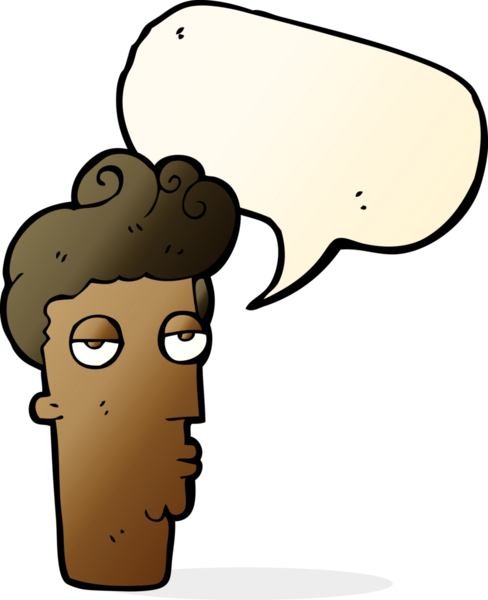 Bir insan tarafından çizilen konuşma baloncuğuyla adamın suratından sıkılan çizgi film.