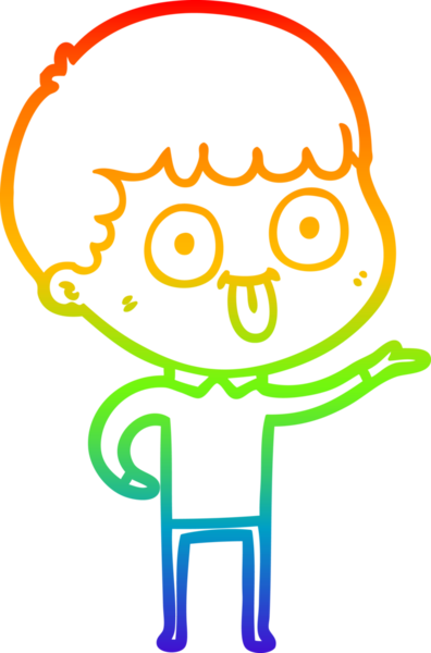 Gökkuşağı gradyan çizgi çizimi bir insan tarafından çizilmiş bir karikatür adam