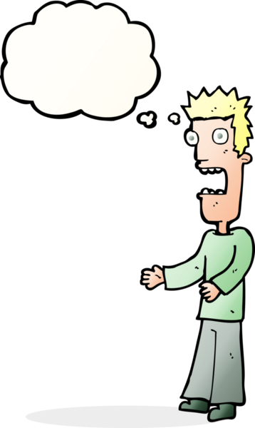 Bir insan tarafından çizilen düşünce baloncuğuyla çılgına dönen çizgi film adamı.