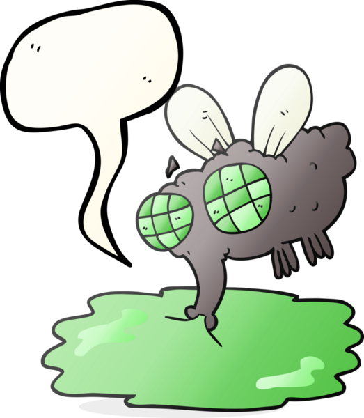 Bir insan tarafından çizilmiş serbest konuşma balonu karikatürü iğrenç sinek.